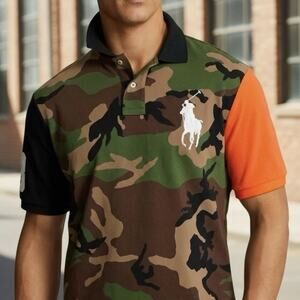 Polo Ralph Lauren Big Pony Classic Fit Camo Polo Shirt Mens Size Medium